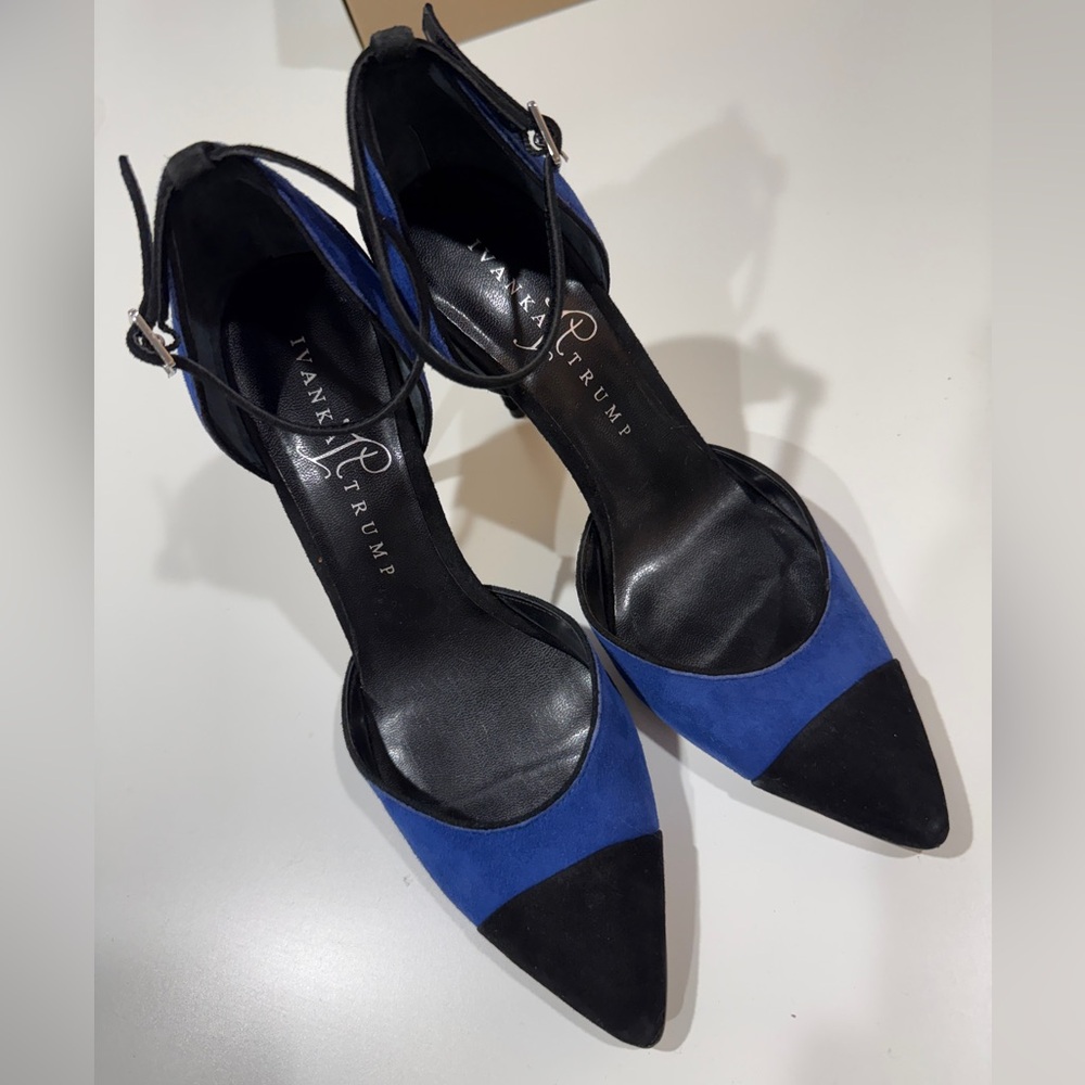Ivanka Trump Two-Tone Blue and Black Heels